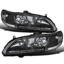 Ronnin - Faros delanteros de repuesto con reflector transparente para Honda Accord Sedán Coupé 1998-2002, par | Negros