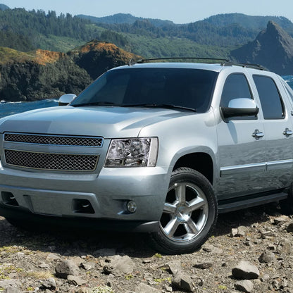Ronnin - Faros de repuesto con reflector transparente para Chevy Avalanche Tahoe Suburban 2007-2014, par | Cromados