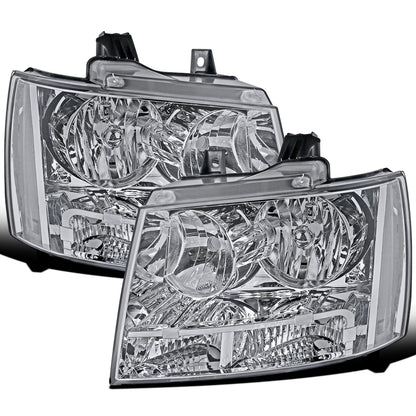 Ronnin - Faros de repuesto con reflector transparente para Chevy Avalanche Tahoe Suburban 2007-2014, par | Cromados