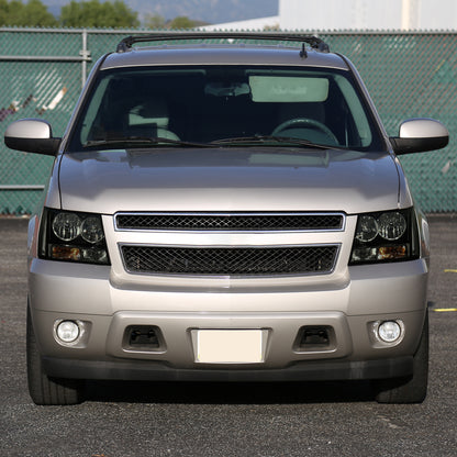 Ronnin - Conjunto de faros delanteros de repuesto con reflector transparente para Chevy Avalanche Tahoe Suburban 2007-2014 | Humo negro