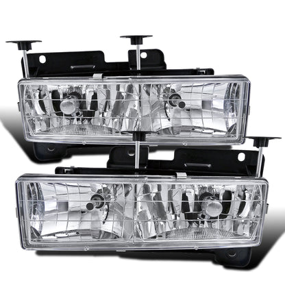 Ronnin - Compatible con Chevy GMC C10 C/K Sierra Silverado Blazer Yukon Tahoe de 1988-1999 | Par de faros de repuesto | Cromado