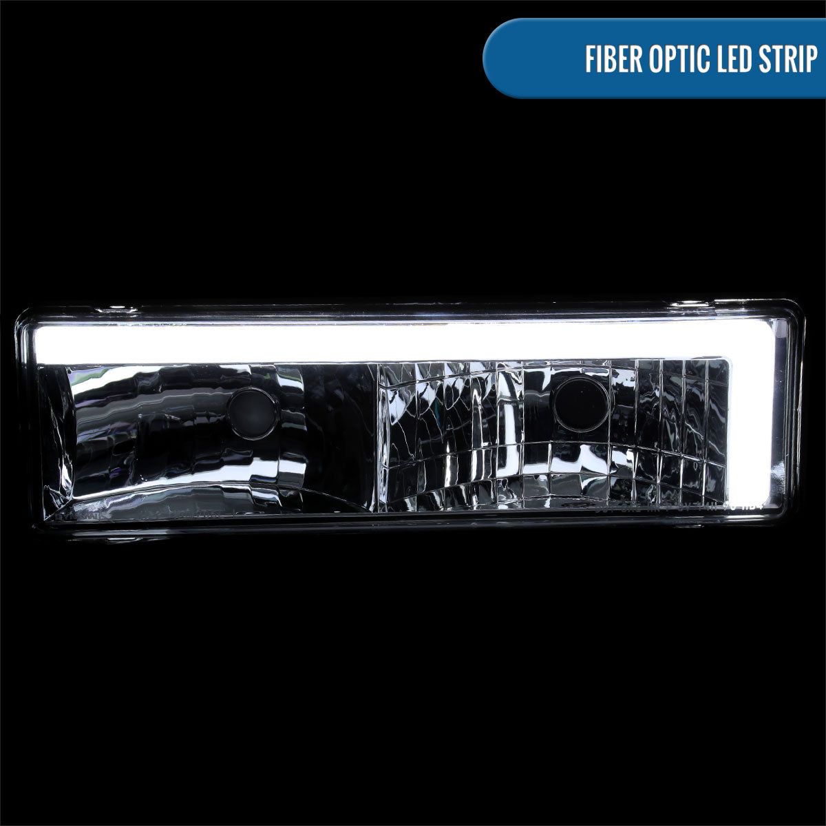 Ronnin - Compatible con Chevy GMC C10 C/K Sierra Silverado Blazer Yukon Tahoe de 1988-1999, montaje de faros delanteros de tubo LED de repuesto mejorado, par | Cromo