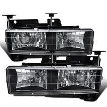 Ronnin - Compatible con Chevy GMC C10 C/K Sierra Silverado Blazer Yukon Tahoe de 1988-1999 | Par de faros de repuesto | Negro