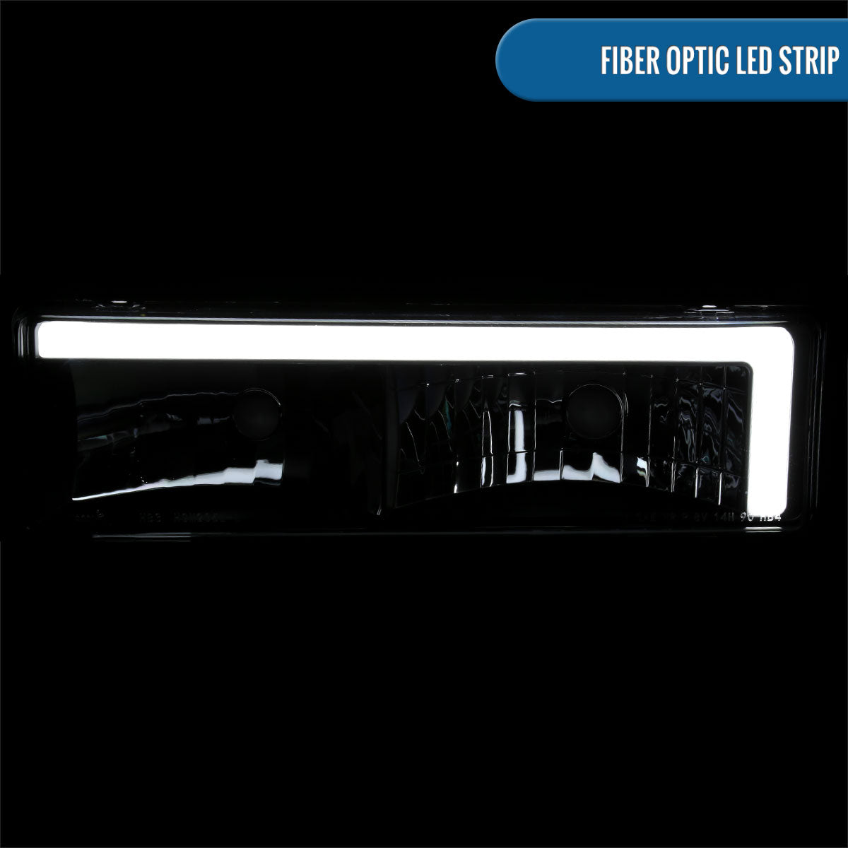 Ronnin - Se adapta a Chevy GMC C10 C/K Sierra Silverado Blazer Yukon Tahoe de 1988-1999 Par de faros delanteros con tubo LED de repuesto mejorado | Negro