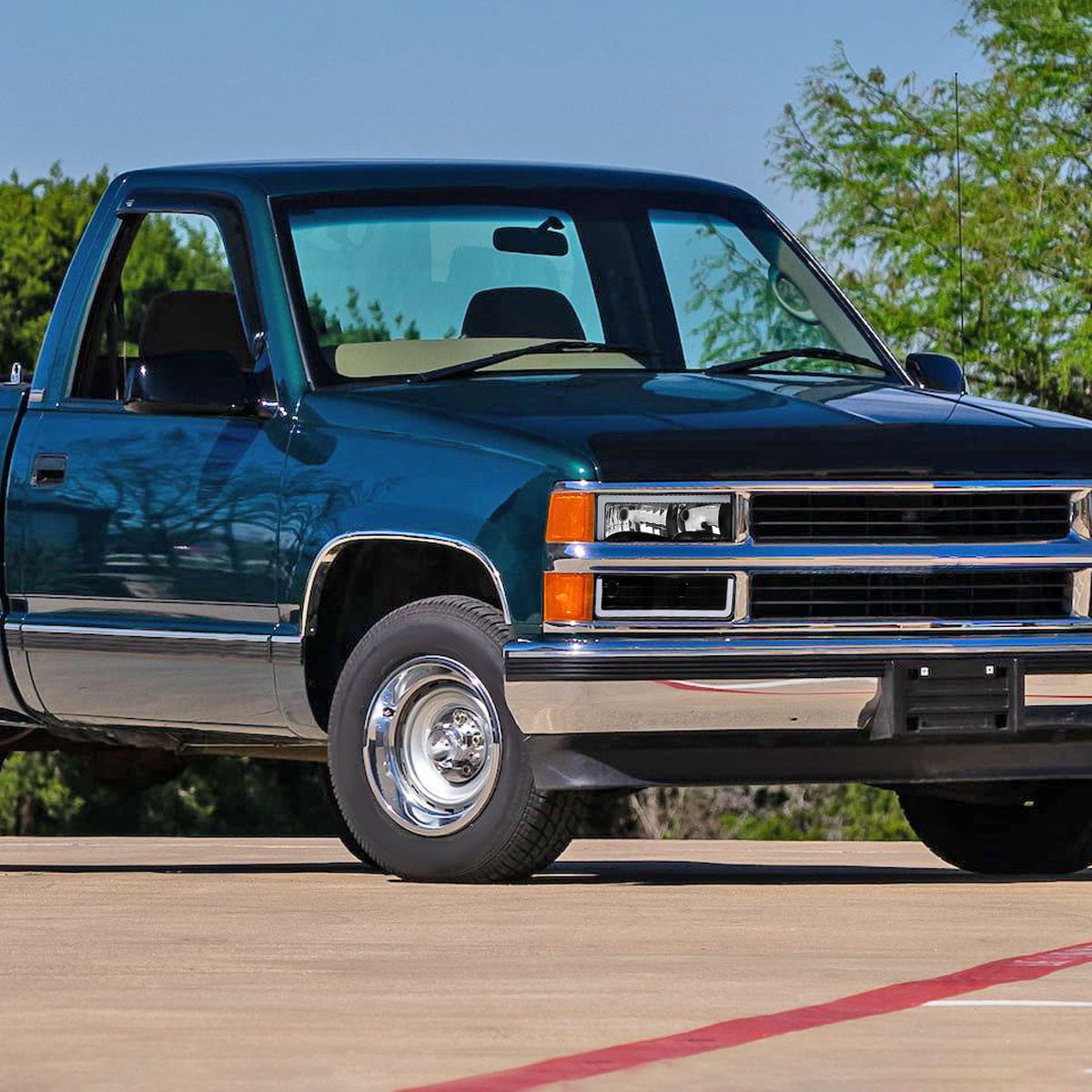 Ronnin - Se adapta a Chevy GMC C10 C/K Sierra Silverado Blazer Yukon Tahoe de 1988-1999 Par de faros delanteros con tubo LED de repuesto mejorado | Negro