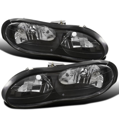 Ronnin - Se adapta a Chevy Camaro 1998-2002 | Par de ensamblaje de faros delanteros de repuesto | Negro