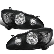 Ronnin - Fits 2003-2008 Toyota Corolla Clear Reflector Factory Replacement Headlights Assembly Pair | Black