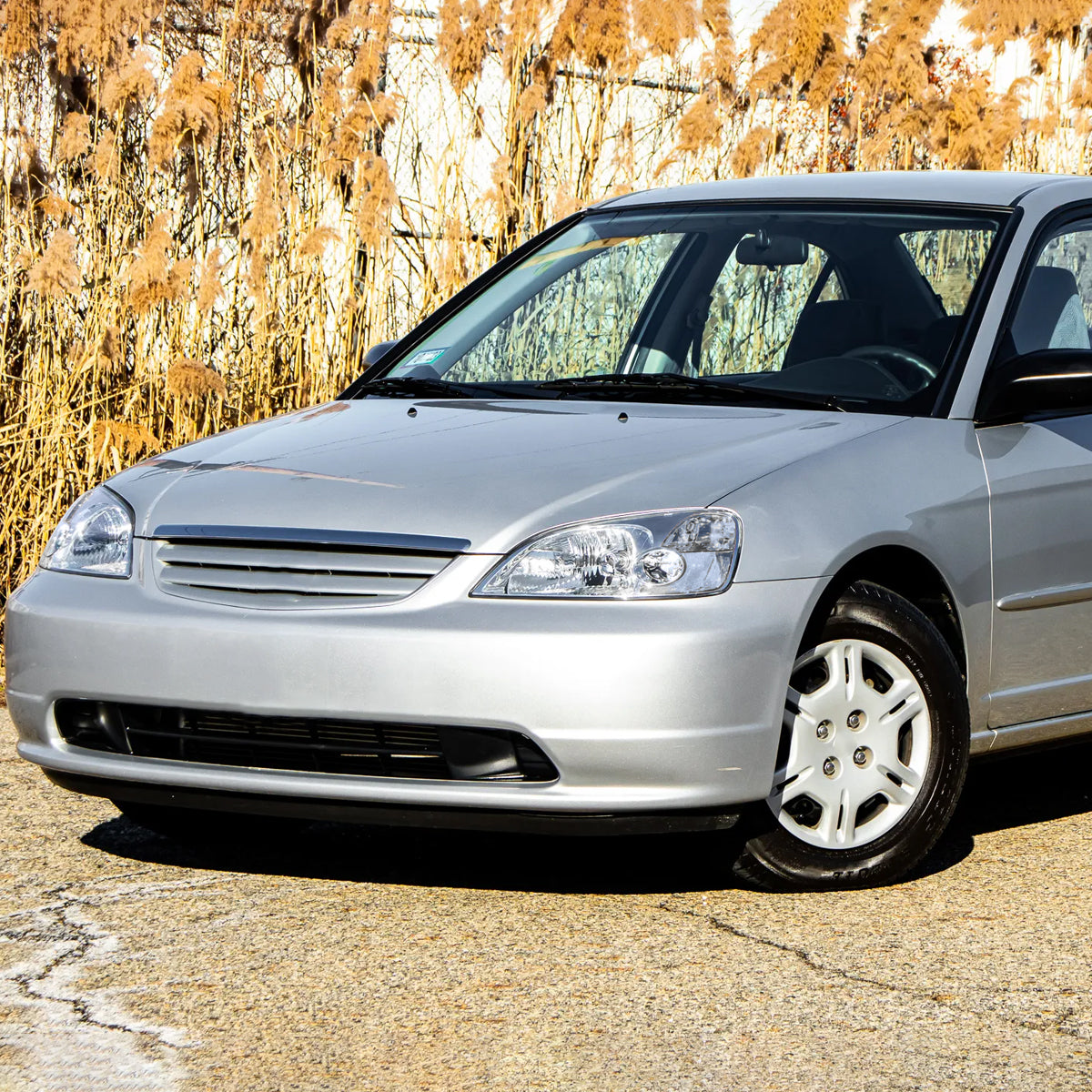 Ronnin - Se adapta a Honda Civic Coupé Sedán 2001-2003 Reflector Transparente Par de Faros de Repuesto | Cromado
