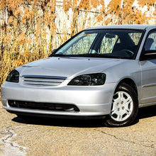 Ronnin - Fits 2001-2003 Honda Civic Coupe Sedan Clear Reflector Factory Replacement Headlights Assembly Pair | Smoke