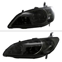 Ronnin - Fits 2004-2005 Honda Civic 2-Door Coupe 4-Door Sedan Headlights Pair | Smoke
