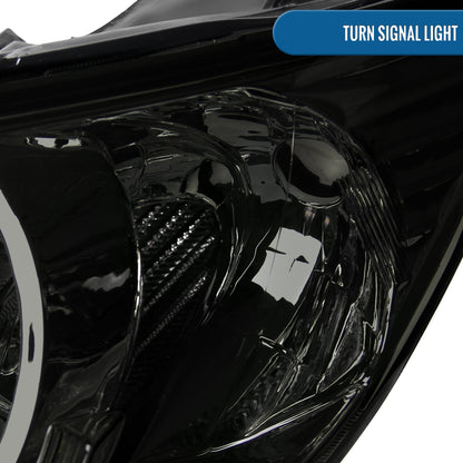 Ronnin - Fits 2004-2005 Honda Civic 2-Door Coupe 4-Door Sedan Headlights Pair | Smoke