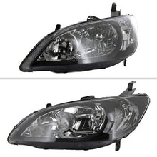 Ronnin - Fits 2004-2005 Honda Civic 2-Door Coupe 4-Door Sedan Headlights Pair | Black