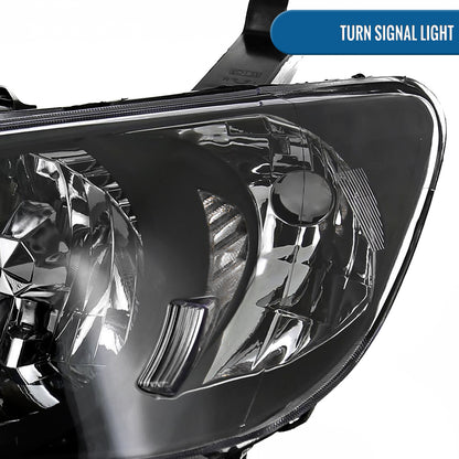 Ronnin - Fits 2004-2005 Honda Civic 2-Door Coupe 4-Door Sedan Headlights Pair | Black