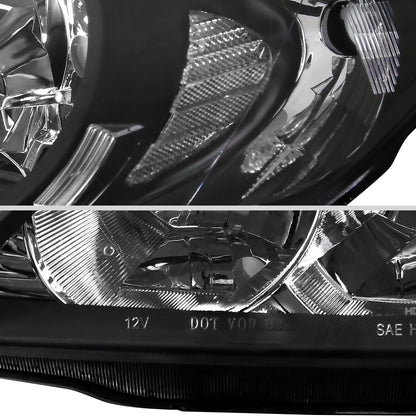Ronnin - Fits 2004-2005 Honda Civic 2-Door Coupe 4-Door Sedan Headlights Pair | Black