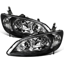 Ronnin - Fits 2004-2005 Honda Civic 2-Door Coupe 4-Door Sedan Headlights Pair | Black