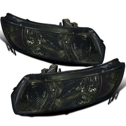 Ronnin - Se adapta a Honda Civic Coupé de 2 puertas 2006-2011 con reflector transparente | Montaje de faros de repuesto Par | Ahumado