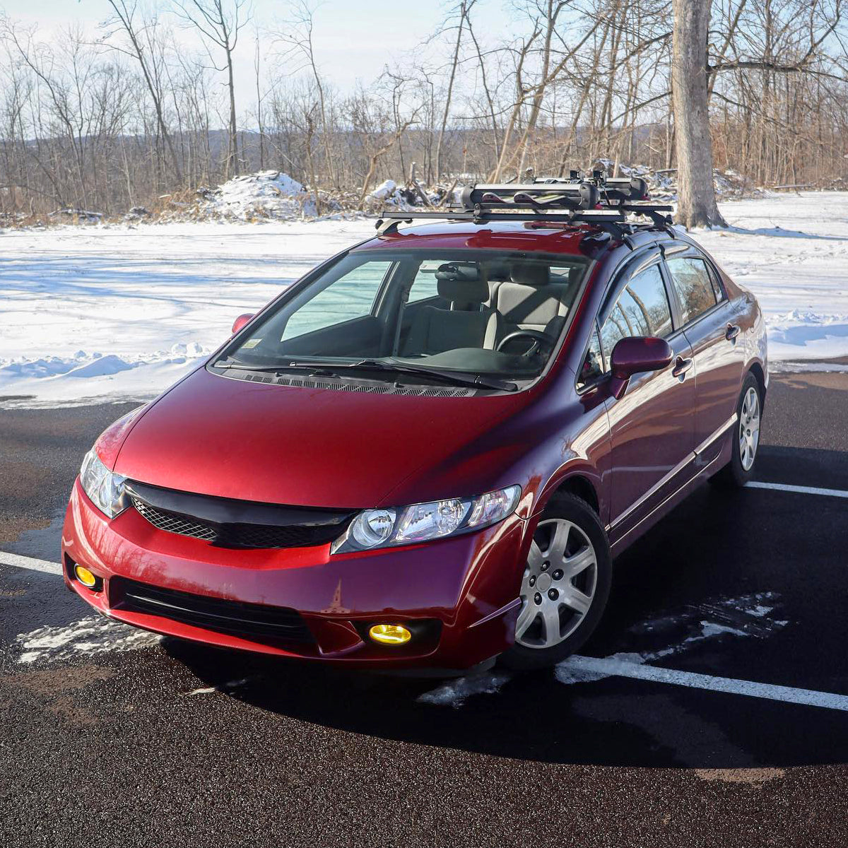 Ronnin - Conjunto de faros delanteros de repuesto con reflectores transparentes para Honda Civic Sedán 2006-2011 | Negro