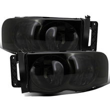 Ronnin - Fits 2002-2005 Dodge Ram 1500 2500 3500 Clear Reflector Factory Style Replacement Headlights Assembly Pair | Smoke