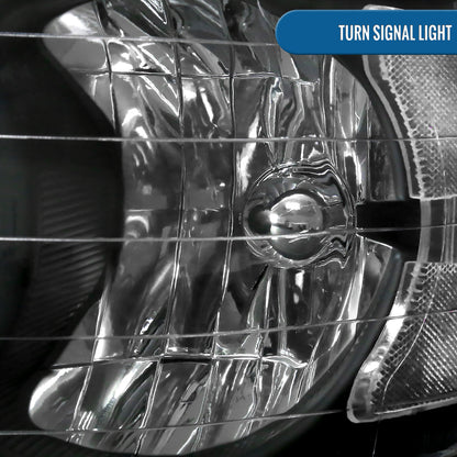Ronnin - Fits 2002-2005 Dodge Ram 1500 2500 3500 Clear Reflector Factory Style Replacement Headlights Assembly Pair | Black