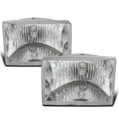 Ronnin - Fits 1993-1998 Jeep Grand Cherokee Factory Replacement Headlights Assembly Pair | Chrome