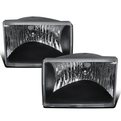 Ronnin - Fits 1993-1998 Jeep Grand Cherokee Factory Replacement Headlights Assembly Pair | Black