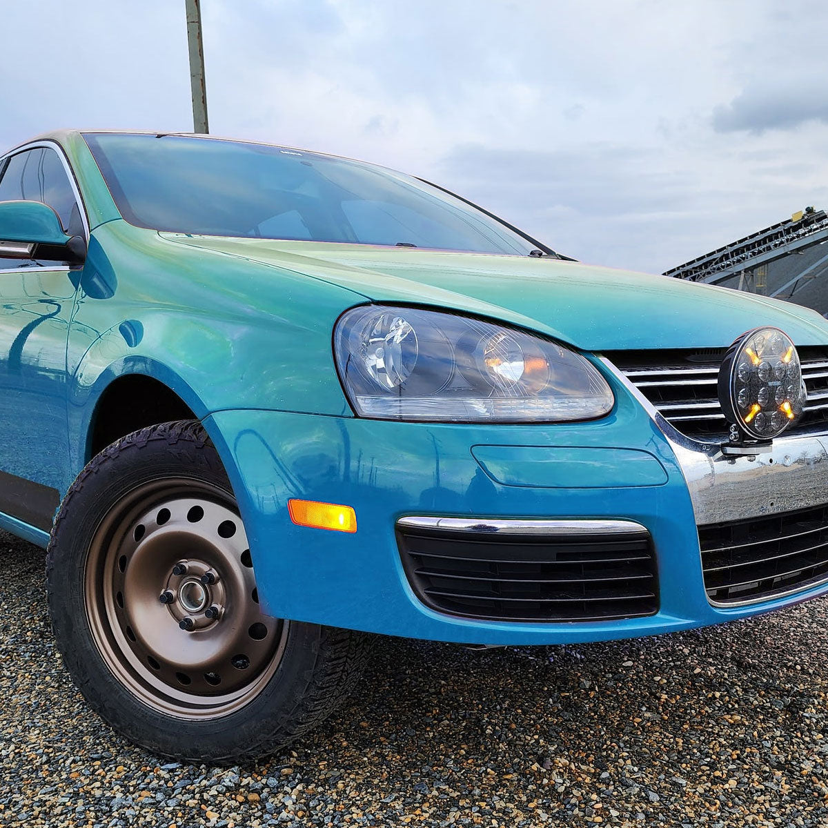 Ronnin - Compatible con Volkswagen Jetta Golf Rabbit 2005-2010 Par de faros delanteros halógenos de repuesto | Negros