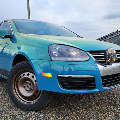 Ronnin - Compatible con Volkswagen Jetta Golf Rabbit 2005-2010 Par de faros delanteros halógenos de repuesto | Negros
