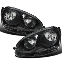 2005-2010 Volkswagen Jetta Golf Rabbit  Replacement Halogen Headlights Assembly Pair | Black