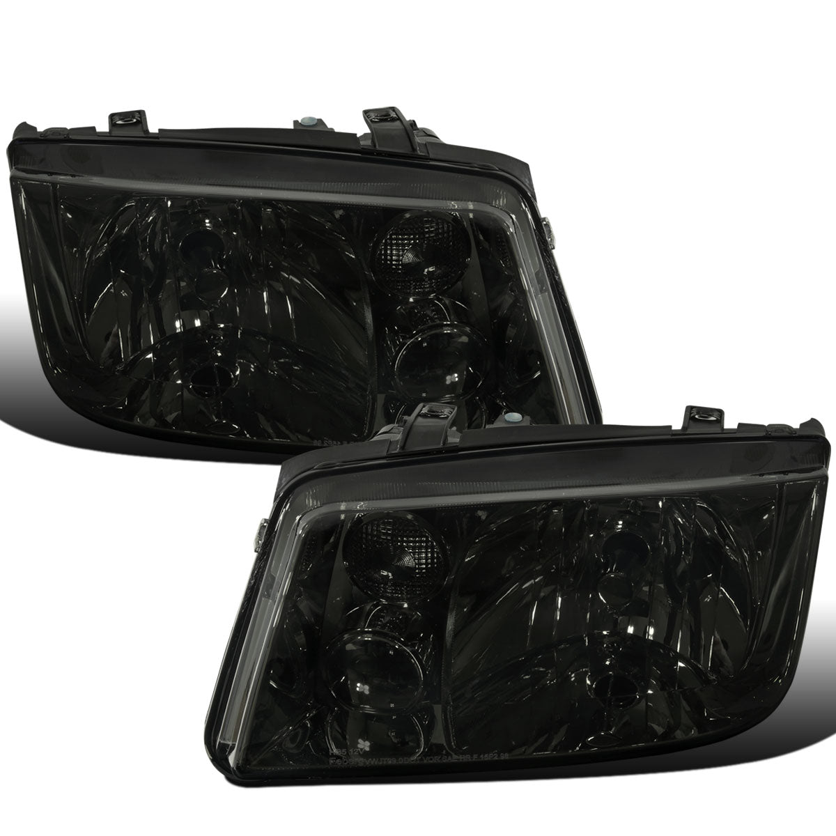 Ronnin - Se adapta a Volkswagen MK4 Jetta/Bora 1999-2005 | Par de ensamblaje de faros de repuesto | Ahumado