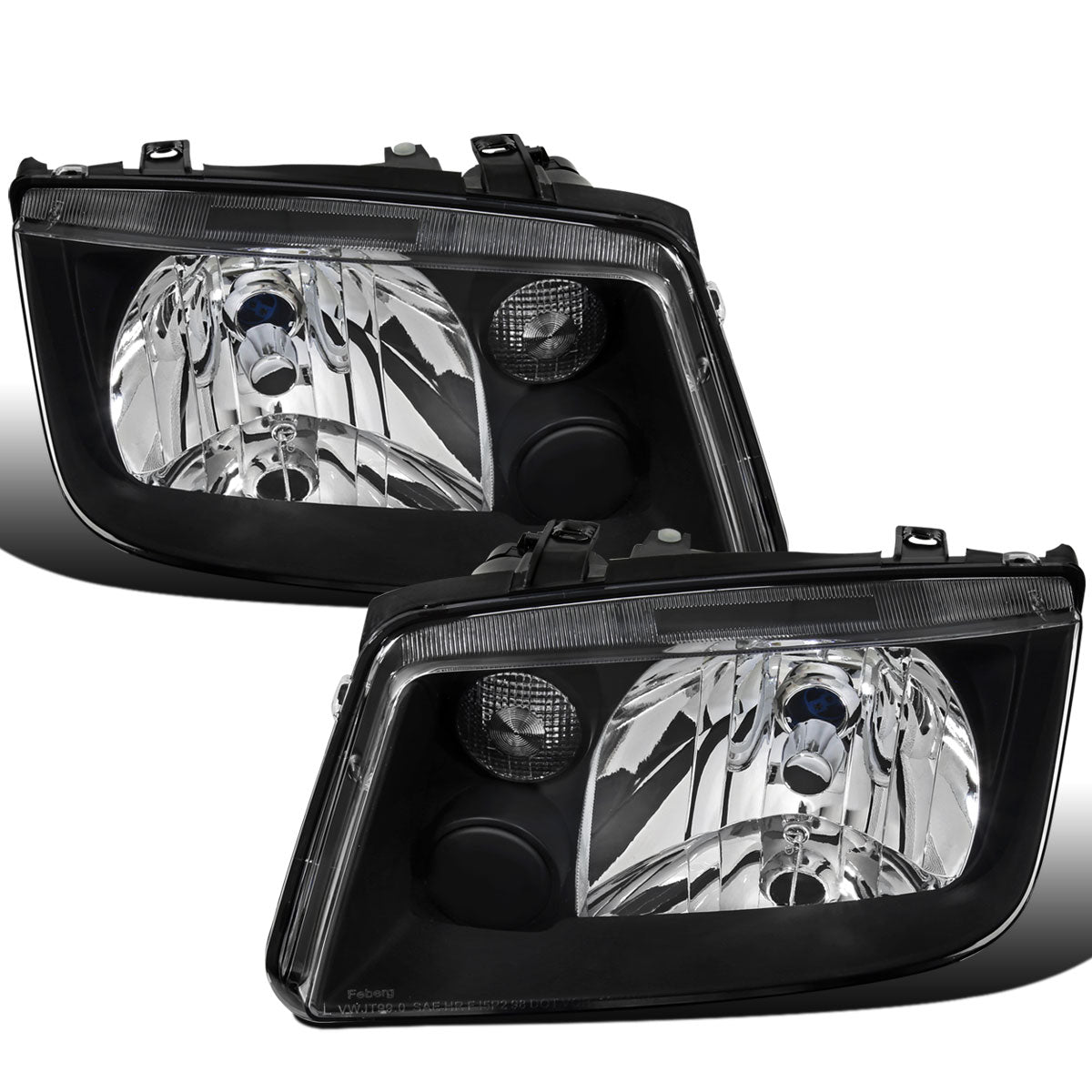 Ronnin - Conjunto de faros delanteros de repuesto para Volkswagen MK4 Jetta/Bora 1999-2005 | Negro