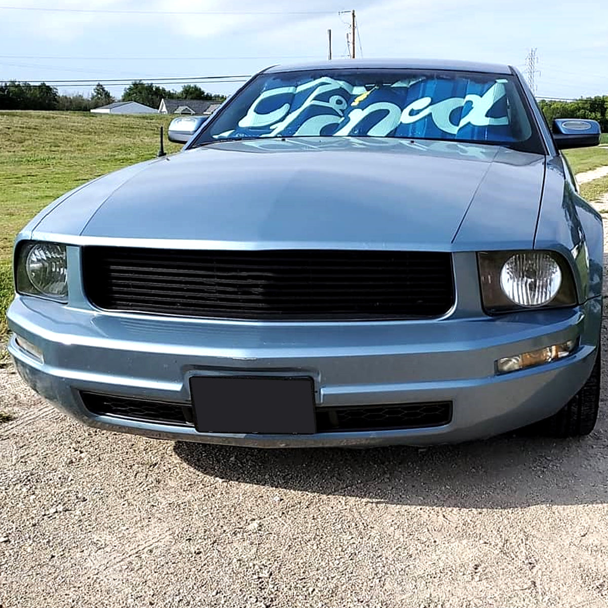 Ronnin - Compatible con Ford Mustang 2005-2009 | Par de faros delanteros halógenos de repuesto | Negros