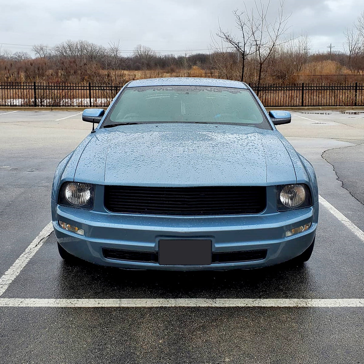 Ronnin - Compatible con Ford Mustang 2005-2009 | Par de faros delanteros halógenos de repuesto | Negros