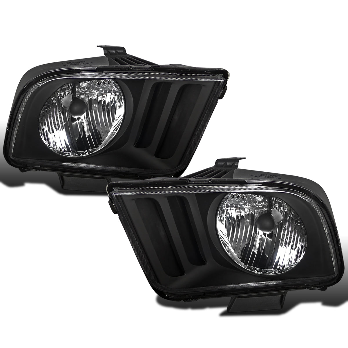 Ronnin - Compatible con Ford Mustang 2005-2009 | Par de faros delanteros halógenos de repuesto | Negros