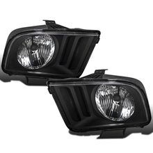 2005-2009 Ford Mustang  Replacement Halogen Headlights Assembly Pair | Black