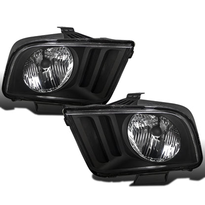 Ronnin - Compatible con Ford Mustang 2005-2009 | Par de faros delanteros halógenos de repuesto | Negros