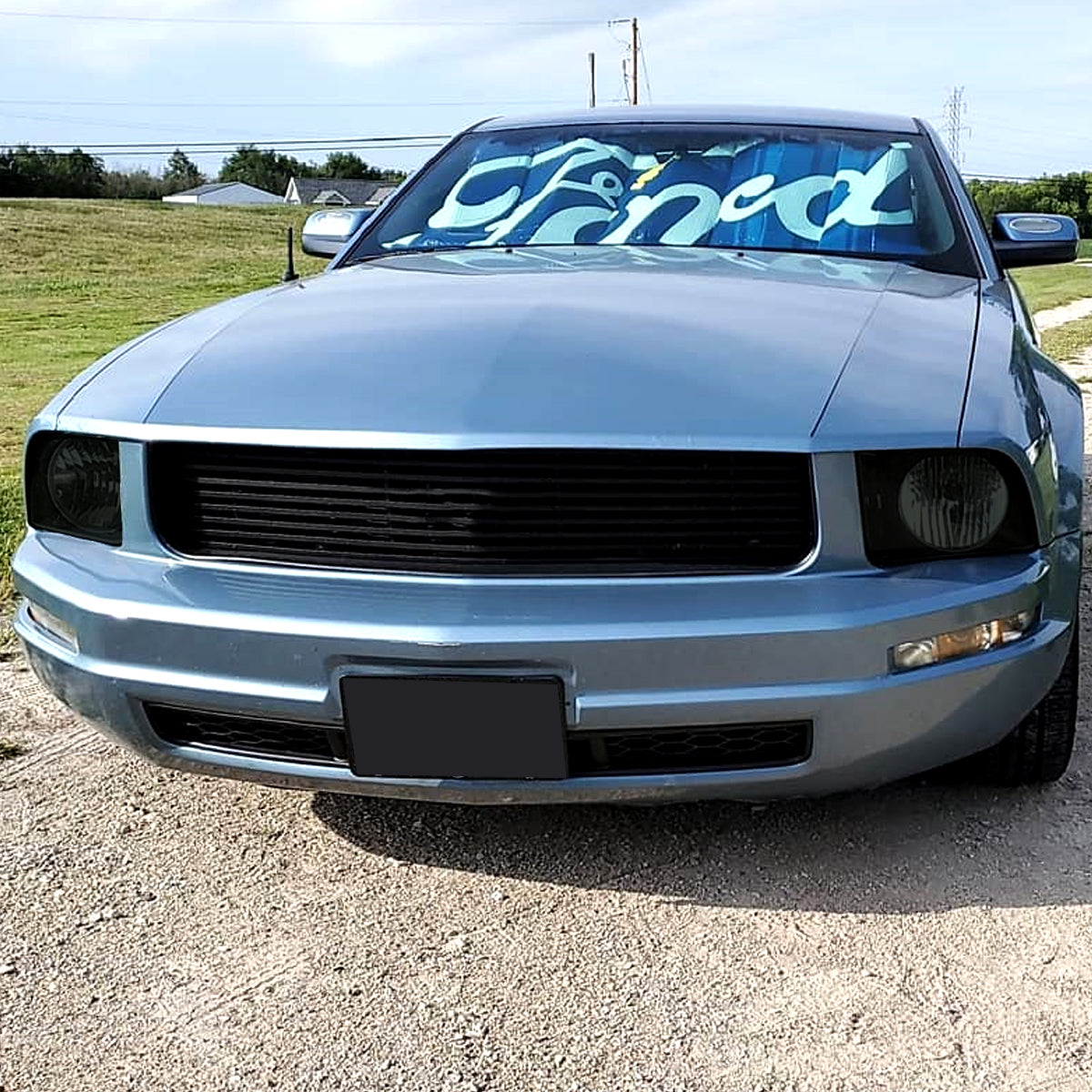 Ronnin - Compatible con Ford Mustang 2005-2009, par de faros halógenos de repuesto | Negro Ahumado