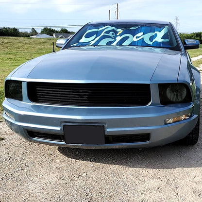 Ronnin - Compatible con Ford Mustang 2005-2009, par de faros halógenos de repuesto | Negro Ahumado