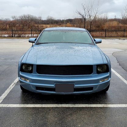 Ronnin - Compatible con Ford Mustang 2005-2009, par de faros halógenos de repuesto | Negro Ahumado