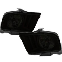 2005-2009 Ford Mustang  Replacement Halogen Headlights Assembly Pair | Black Smoke