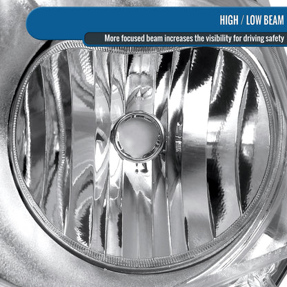 Ronnin - Fits 2010-2014 Ford Mustang Headlights Assembly Head Lamps Replacement Pair | Chrome