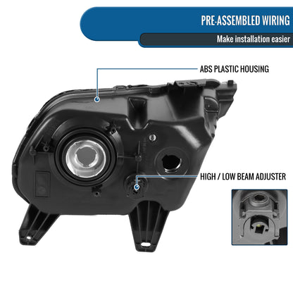 Ronnin - Fits 2010-2014 Ford Mustang Headlights Assembly Head Lamps Replacement Pair | Chrome