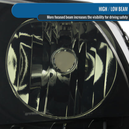 Ronnin - Fits 2010-2014 Ford Mustang Headlights Assembly Head Lamps Replacement Pair | Smoke