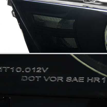 Ronnin - Fits 2010-2014 Ford Mustang Headlights Assembly Head Lamps Replacement Pair | Smoke