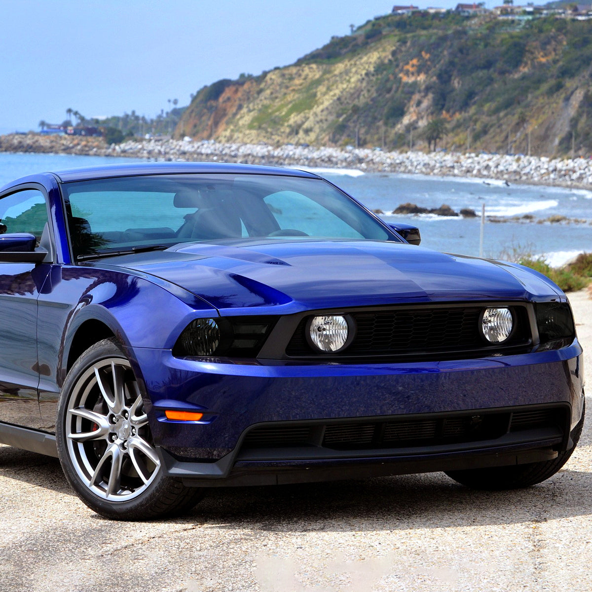 Ronnin - Fits 2010-2014 Ford Mustang Headlights Assembly Head Lamps Replacement Pair | Smoke