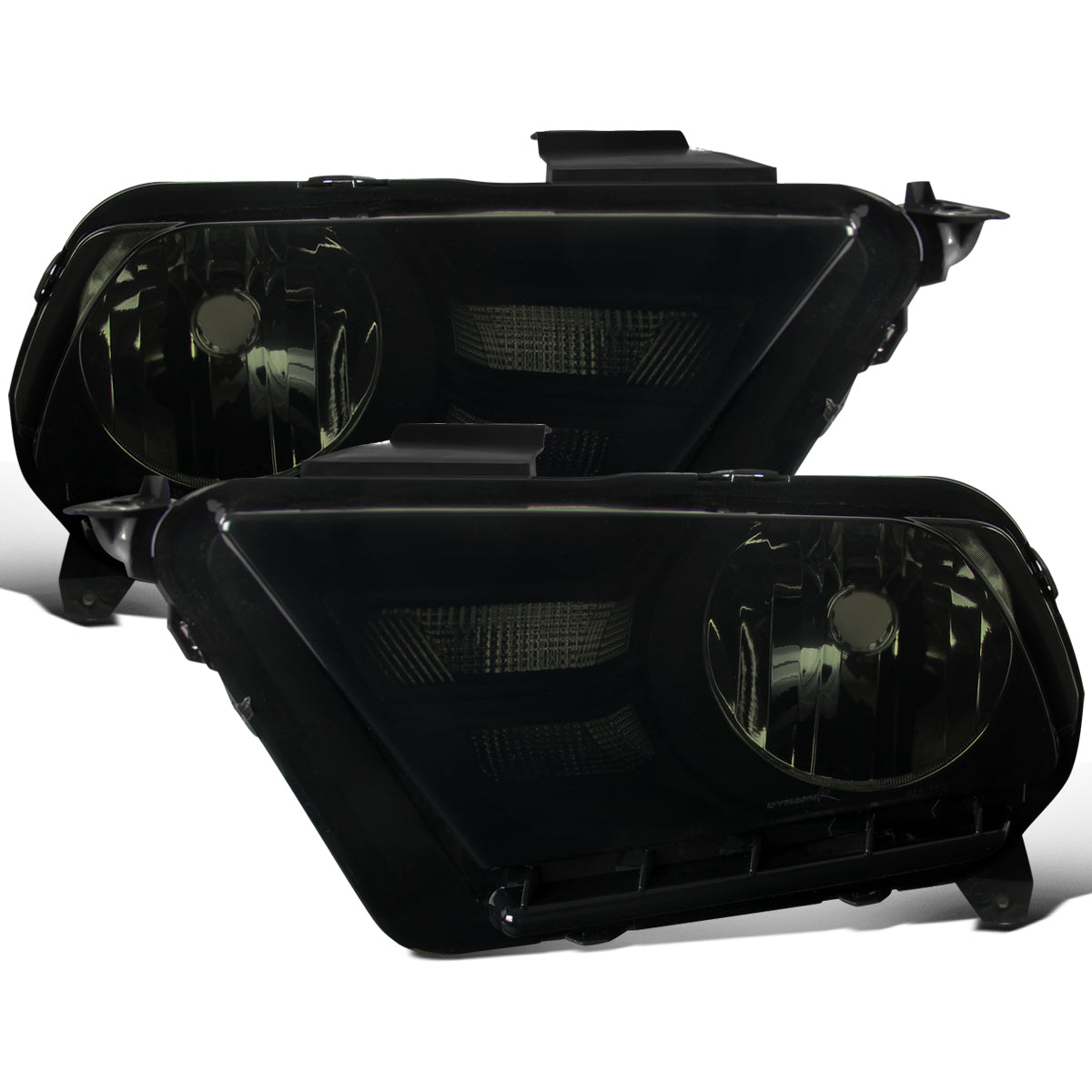 Ronnin - Fits 2010-2014 Ford Mustang Headlights Assembly Head Lamps Replacement Pair | Smoke