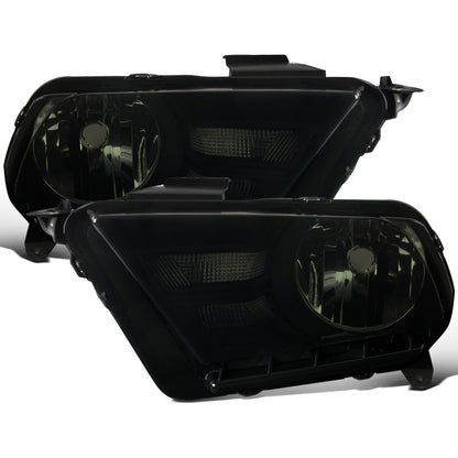 Ronnin - Fits 2010-2014 Ford Mustang Headlights Assembly Head Lamps Replacement Pair | Smoke