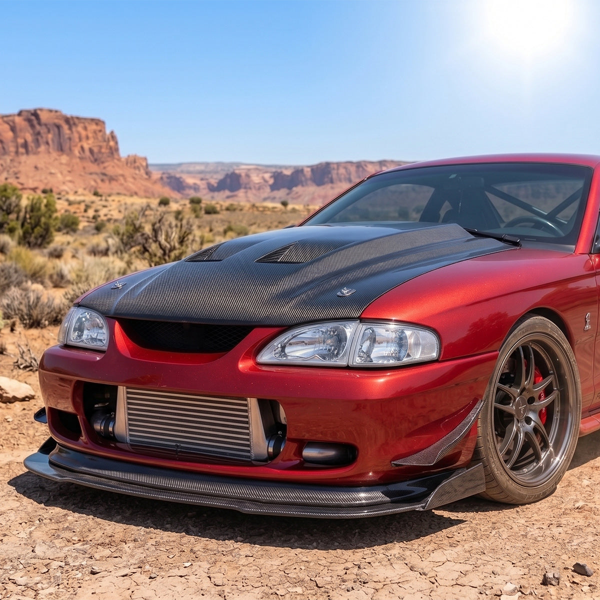1994 -1998 Ford Mustang Headlights Pair | Chrome