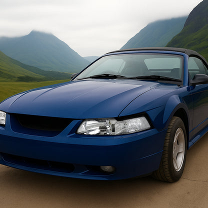 Ronnin - Faros delanteros de repuesto de fábrica con reflector transparente para Ford Mustang 1999-2004, par | Cromo