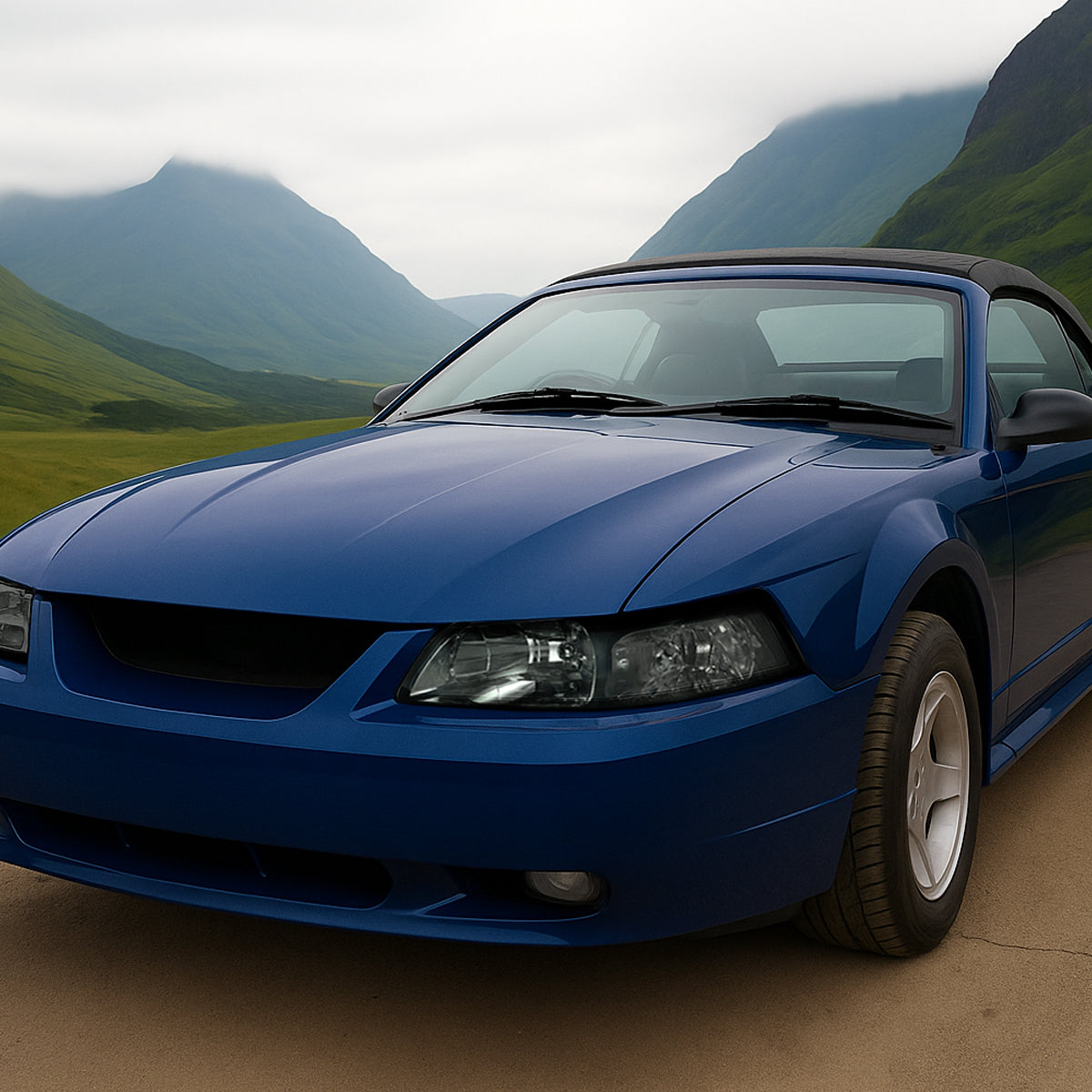 Ronnin - Conjunto de faros delanteros de repuesto con reflector transparente para Ford Mustang 1999-2004, par | Ahumado