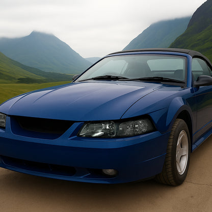 Ronnin - Conjunto de faros delanteros de repuesto con reflector transparente para Ford Mustang 1999-2004, par | Ahumado